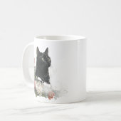 Launische schwarze Katze Kaffeetasse (Vorderseite Links)