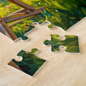 Launische Sommergarten-Mops-Illustration Puzzle (Seite)