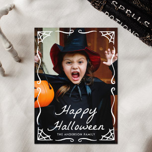 Launische Spinnennetz-Rahmen-Halloween-Foto Feiertagskarte