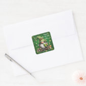 Launische St. Patrick's Day Gnom-Feier Quadratischer Aufkleber (Umschlag)