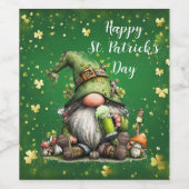 Launische St. Patrick's Day Gnom-Feier Weinetikett (Einzelnes Label)