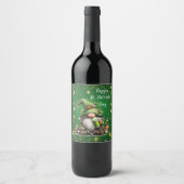 Launische St. Patrick's Day Gnom-Feier Weinetikett (Vorderseite)