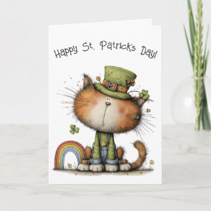 Launische St. Patrick's Day-Katzenfreude Karte