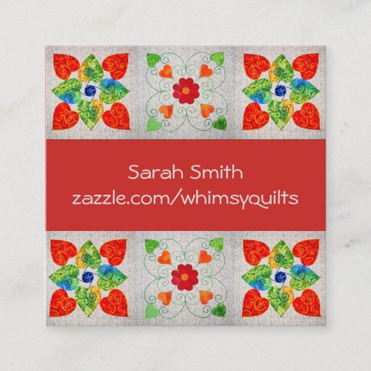 Launische Steppdecken-Visitenkarten Quadratische Visitenkarte (Vorderseite)