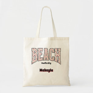 Launische STRAND Rote Kirsche Varsity-Buchstaben Tragetasche