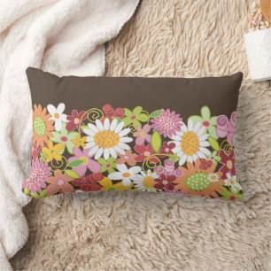 Launische Süße Pastellrosa Frühlingsblumen Garten Lendenkissen