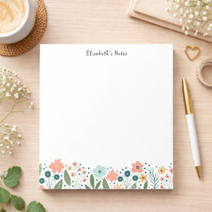 Launische Süße Retro-Blumen Wilde Blumen Floral Notizblock
