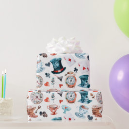 Launische Teeparty-Muster im Wunderland Geschenkpapier
