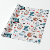 Launische Teeparty-Muster im Wunderland Geschenkpapier (Ungerollt)