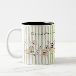 Launische Tiere beim Trinken Zweifarbige Tasse