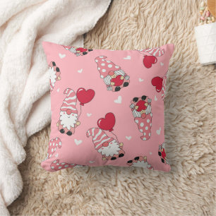 Launische Valentins-Gnome mit Herzen Kissen