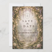 Launische verzauberte Waldhochzeit Save The Date (Vorderseite)
