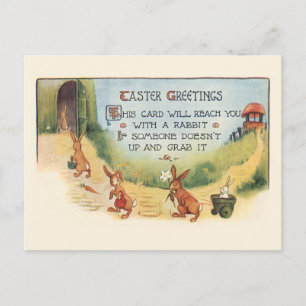 Launische Vintage-Osterhasen und Gruß Postkarte