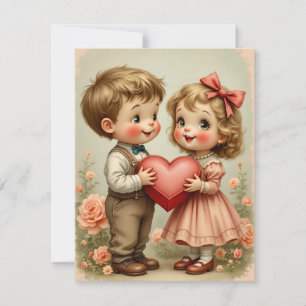 Launische Vintage Valentinstag Feiertagskarte