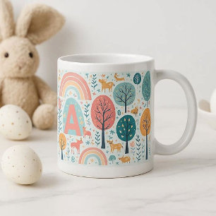 Launische Waldbaum-Oster-Frühlings-Regenbogen-Kuns Jumbo-Tasse