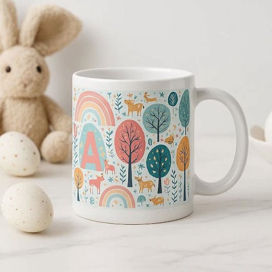 Launische Waldbaum-Oster-Frühlings-Regenbogen-Kuns Jumbo-Tasse