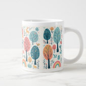 Launische Waldbaum-Oster-Frühlings-Regenbogen-Kuns Jumbo-Tasse (Rechts)