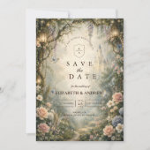 Launische Waldfee-Hochzeit Save The Date (Vorderseite)