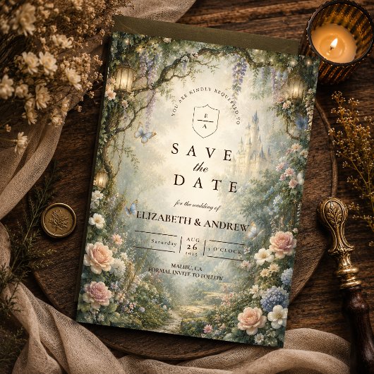 Launische Waldfee-Hochzeit Save The Date