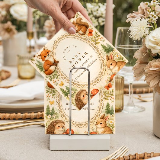 Launische Waldtiere-Babyparty Serviette