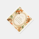 Launische Waldtiere-Babyparty Serviette (Ecke)