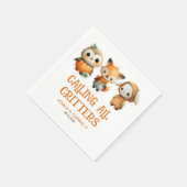 Launische Waldtiere Herbst Kindergeburtstag Serviette (Ecke)