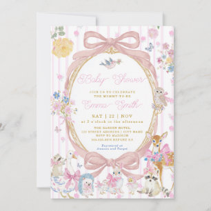 Launische Waldtiere Mädchen Baby Shower Einladung