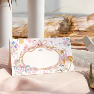 Launische Waldtiere Mädchen Baby Shower Platzkarte