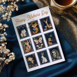 Launische Waldtiere Stempel Muttertag Feiertagskarte