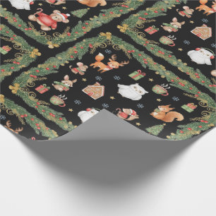 Launische Waldtiere Weihnachten Geschenkpapier
