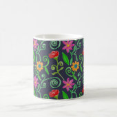 Launische Wasserfarbe-Blumen Navy Blau Kaffeetasse (Mittel)