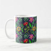 Launische Wasserfarbe-Blumen Navy Blau Kaffeetasse (Links)