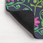 Launische Wasserfarben-Blumen Navy Blau Mousepad (Ecke)
