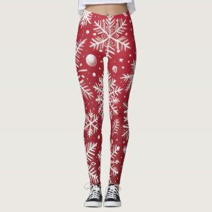 Launische Weihnachts-Schneeflocken-Weihnachtsmuste Leggings