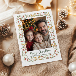 Launische Weihnachtsgirlande & Schleifen Fotokarte Feiertagskarte