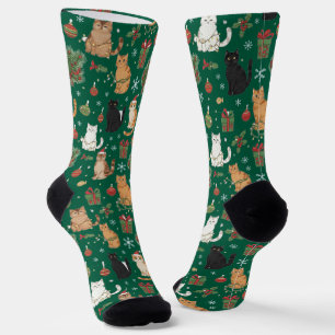 Launische Weihnachtskatzen-Muster-Socken Socken