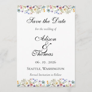 Launische Wiesenhochzeit - Heiratet bald-Anzeige Save The Date
