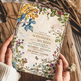 Launische Wiesenhochzeit mit Wildblumen Einladung
