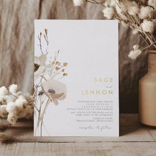 Launische Wildblume Gold Folieneinladung