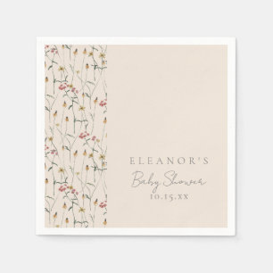 Launische Wildblumen-Blumen-Schwangerschaftsfeier Serviette