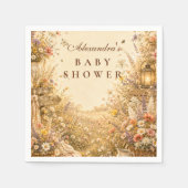 Launische Wildblumen-Boho-Baby-Party Serviette (Vorderseite)