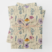 Launische Wildblumen-Nahtloses Muster Geschenkpapier Set (Beispiel)
