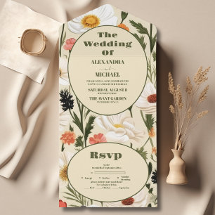Launische Wildblumenwiese Hochzeit All In One Einladung