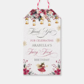 Launische Winterfee Erster Geburtstag Danke schön Geschenkanhänger (Vorderseite)