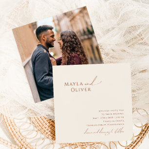 Launische Wüste Beige Foto Quadratische Hochzeit Einladung