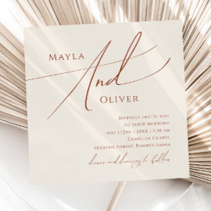 Launische Wüste   Beige Quadratische Hochzeit Einladung