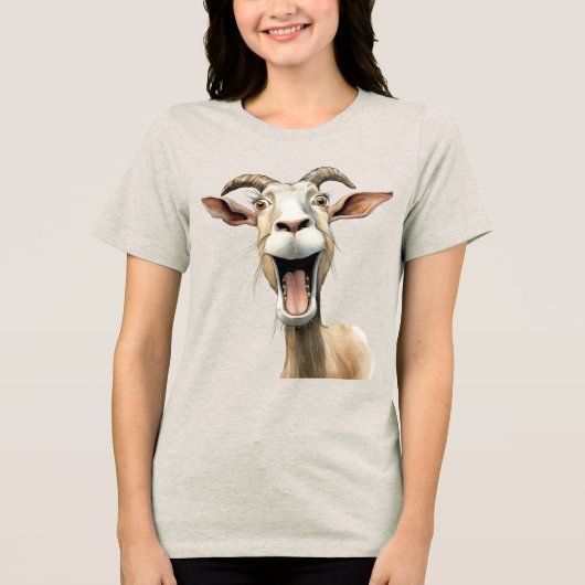 Launische Ziege Tri-Blend Shirt (Vorderseite)