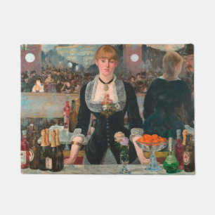 Launischer Barkeeper aus Paris Manet Eine Bar in d Fußmatte