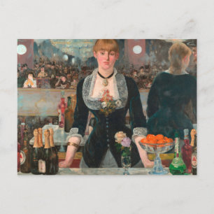 Launischer Barkeeper aus Paris Manet Eine Bar in d Postkarte
