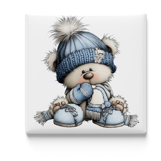 Launischer blauer Bär-Weihnachtsmagnet Magnet